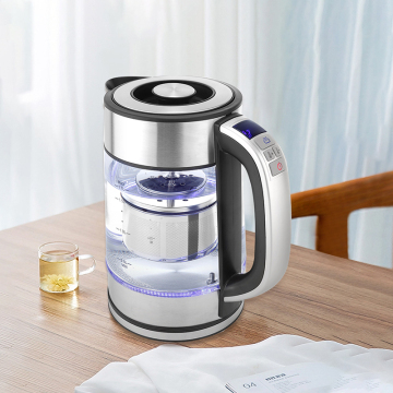 Intelligent Electric Digital Kettle: 2200W, 1.7L Capacity, Cordless Design with Digital Control Panel and Comfortable Handle