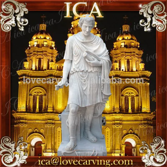 Ourdoor european style large garden reproduct natural carving stone statue museum man sculpture