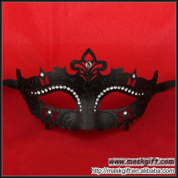 New Design Wholesale Black Masquerade Mask Rhinestone Plastic Party Mask