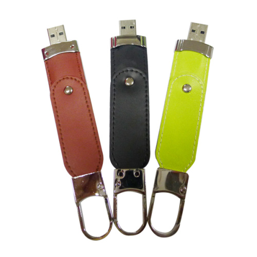 Brown Leather Swivel Flash Memory USB Stick