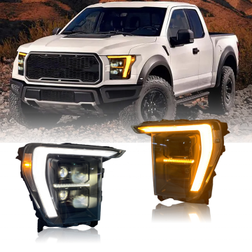 المصابيح الأمامية LED مخصصة لـ Ford F-150 XL/XLT/Lariat/Kingranch/Platinum/Limited 2021