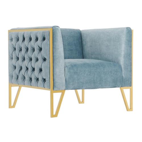 Amerikanischer leichter Luxus -Stoff Rhomboid -Design Single Sofa
