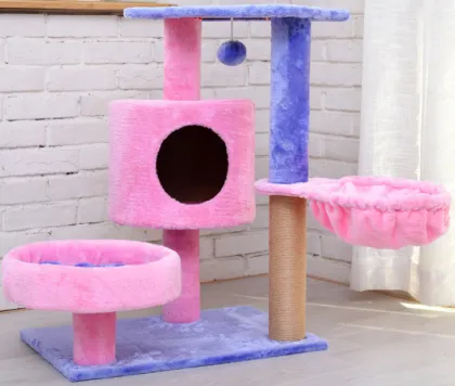 pet bed tree integrated toy platform grabbing post