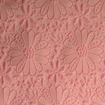 Flora design pattern 100% polyester jacquard lady cloth fabric plain dyed