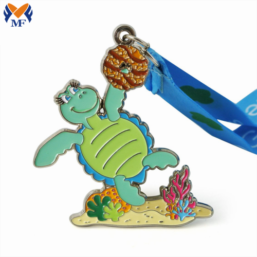 Medallas personalizadas de tortuga marina de metal oceánico