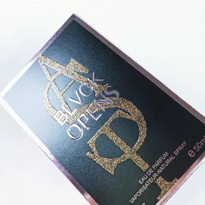 Rose Gold Paper Emboss Logo Perfume Box