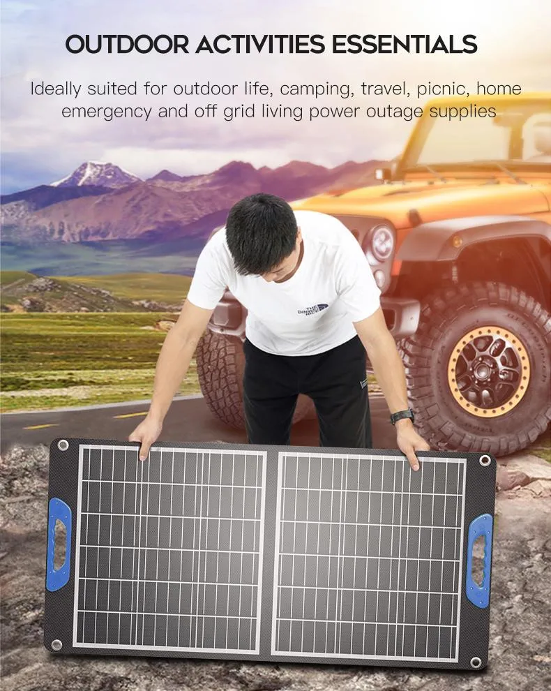 Whaylan Hot Selling 100W Charger Portable Outdoor Trip Camping Foldable Solar Panel