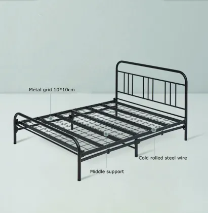 Zero Noise Folding Metal Bed - King, Queen, Single Sizes