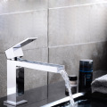 Fashion Square Single Hole Waterfall Basin Faucet