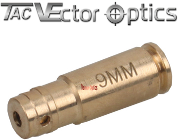 TAC Vector Optics 9mm Cartridge Style Red Laser Bore Sight Brass w/ Instruction