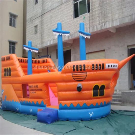 Inflatable Pirate Ship Theme Amusement Park Slide and Jumping Castle Combo for Sale