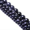 Artisanat des perles de grès bleu rond pour la fabrication de bijoux