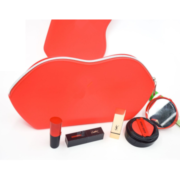 Sac de maquillage en silicone en forme de lèvre personnalisé