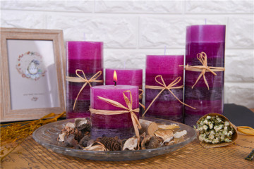Multi-color Rustic Pillar Candle