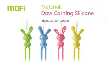Green / Blue Fashion Design Attractive Dow Corning Silicone Lanyard For Mobile Phone