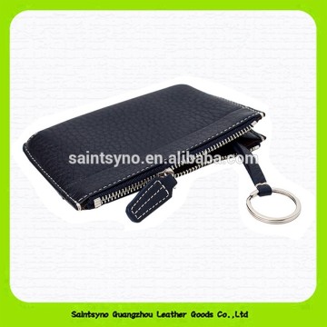 Men's genuine leather coin purse with key ring 15052