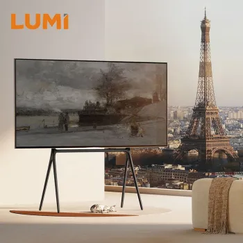 LUMI Heavy-Duty Artistic Easel Studio Wood TV Floor Stand with Four Legs