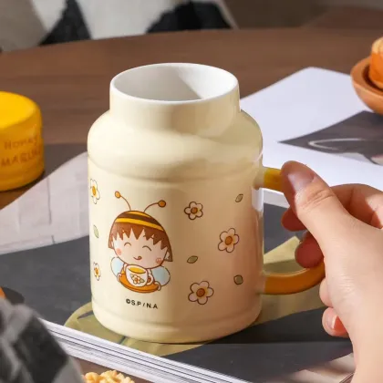 Cherri Maruko-chan Ceramic Mug - Cute and Authentic Collectible Cup for Kids and Home Use
