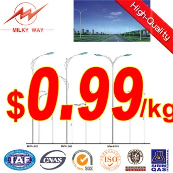 Endurable galvanized and painted street light pole