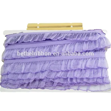 Fashionable new arrival sweet nectar satin ruffle ribbon