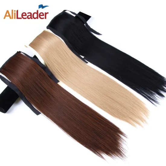 AliLeader 20inchs Colorful Pure Ombre Ponytail Synthetic Drawstring Ponytail Hairpiece For Hair Extensions