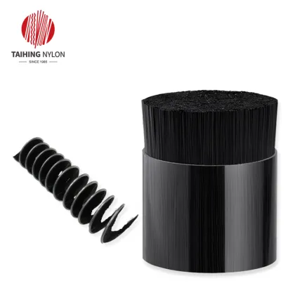 Polypropylene fill materials for spiral wound roller brushes