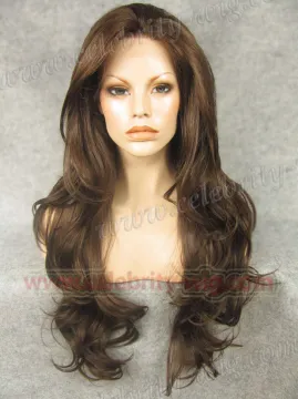 Extra Long Brown Curly Synthetic Lace Front Wig Haifa Wehbe Wig