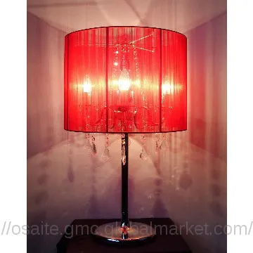 Modern Crystal Table Lamp red string shade table lamp