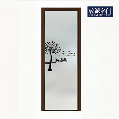 Minimally modern bathroom swing door