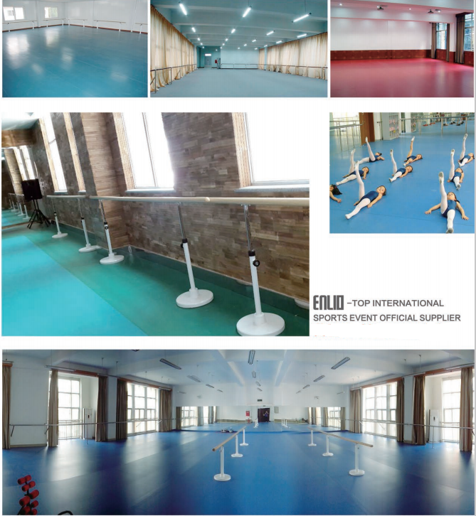 portable and permanent resilient flooring for dance studio