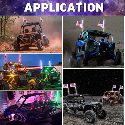 RGB LED Whip Light for ATV/UTV - Spiral Dream Chaser