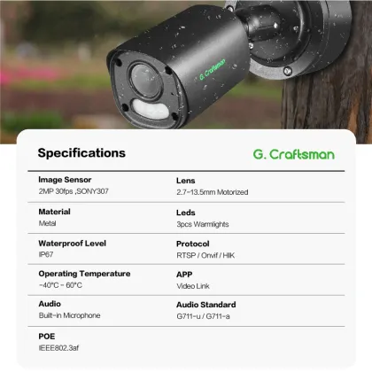 1080P 2MP Full Sony Super Starlight 120dB WDR Full Color CCTV IP POE Camera for Outdoor Security Surveillance