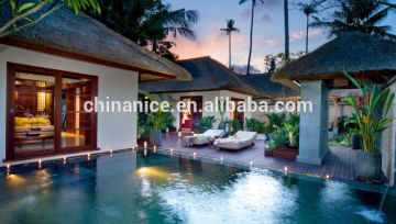 Hot sale Resort villa huts arificial thatch roofs