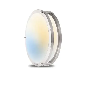 Modern Double Ring Kitchen Ceiling Light Fixtures with Brushed Nickel Finish and White Acrylic Lens