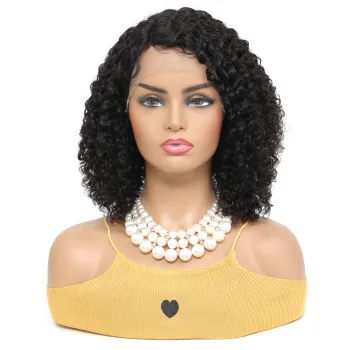 Curly Human Hair Wig Bob Wig Lace Front Human Hair Wigs PrePlucked Lace Closure Wig Wave Brazilian Human Hair Wigs