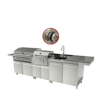 Family Lamb Chicken BBQ Grill Outdoor Backyard Cabinet with Motor Rotisserie