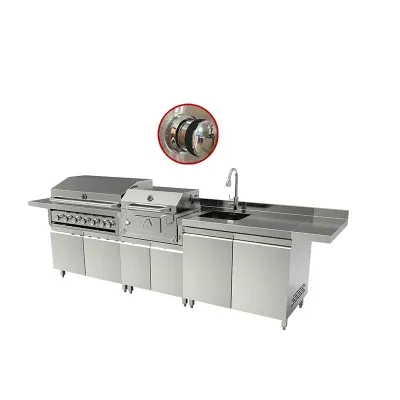 Family Lamb Chicken BBQ Grill Outdoor Backyard Cabinet with Motor Rotisserie