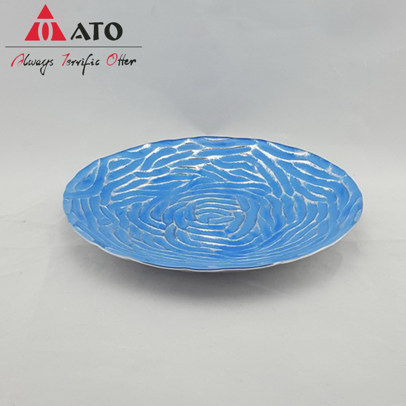 Home Embossed plate with Aluminzing&Spray color glass plate
