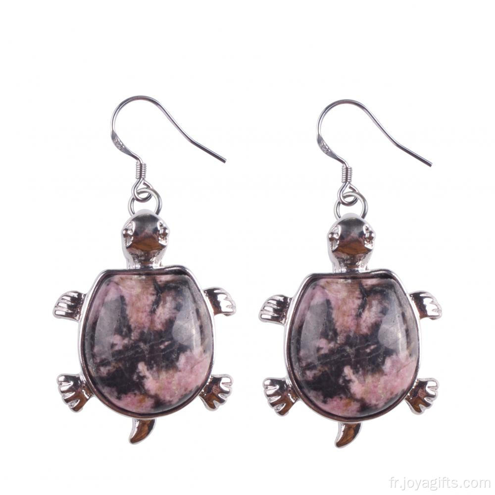 Gros tortue tortue Rhodochrosite pendentif en pierre