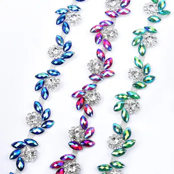 Wholesale Rhinestone Fringe Trim - Multicolor Bling Bling Chain Decorating Rolls