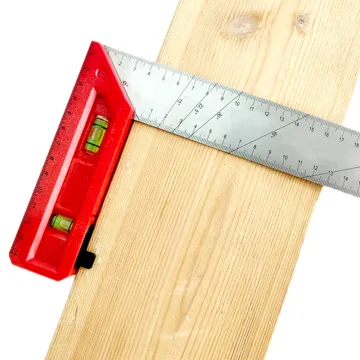Professional Plastic Handle Combination Square Ruler with Stainless Steel Construction and Bubble Level Vials for Precision Measurements