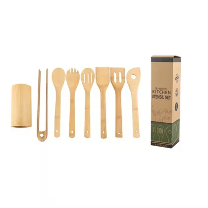 Durable bamboo kitchenware utensils cooking utensils sets