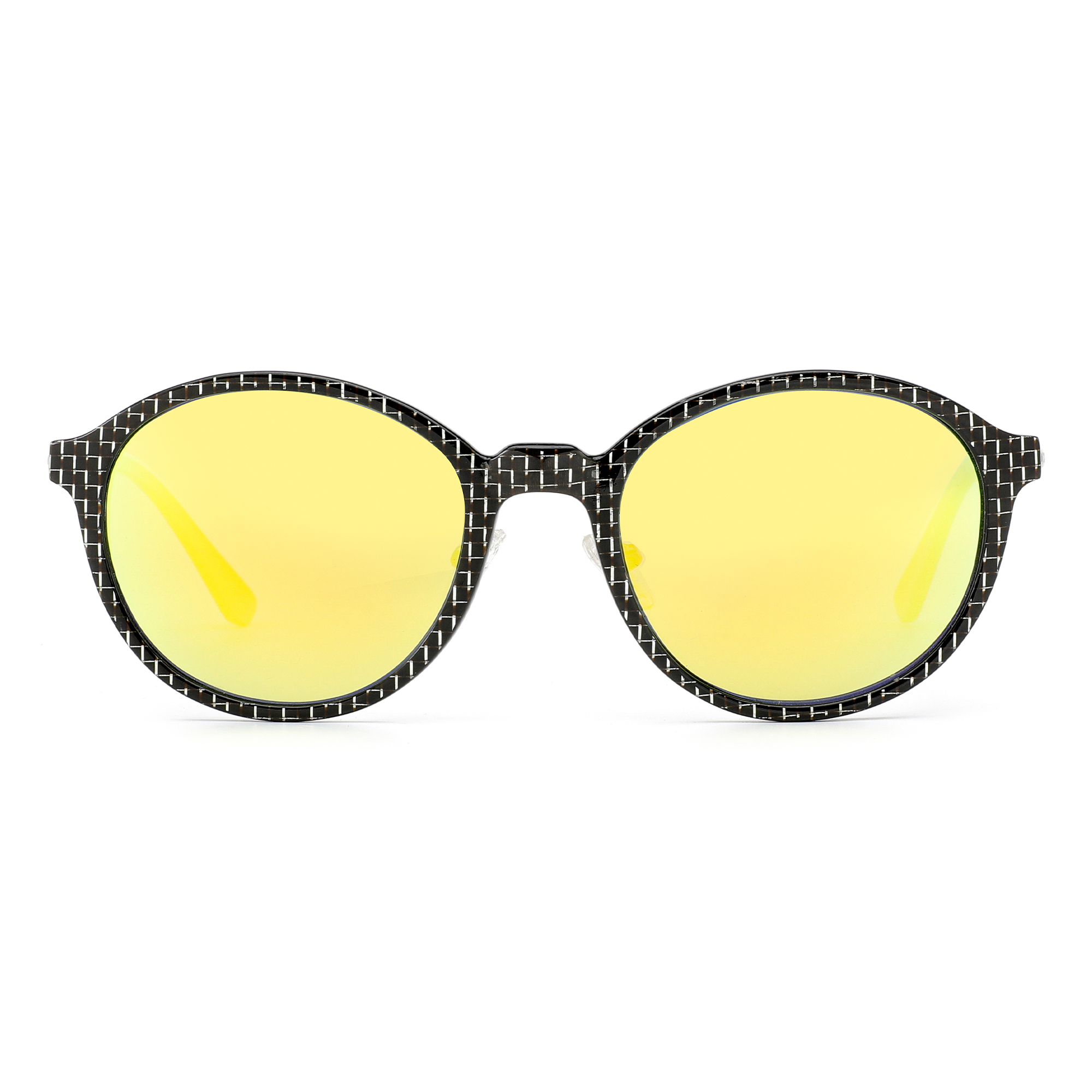 Polarized Round Sunglasses with Carbon Fiber
