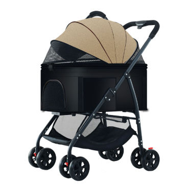 Breathable Foldable Pet Stroller Travel Bag for Small Animals - Large Space