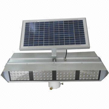 Solar Warning Light, Red/Blue Flashing Light, Solar Blinker, Aluminum Housing, 30 LED's x 4 Units