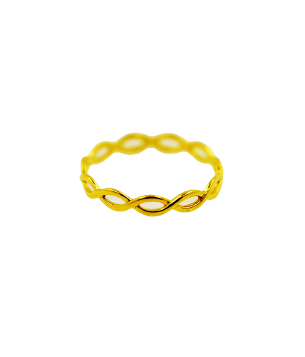 Anel Trança Simples 18 K Ouro Amarelo Moda