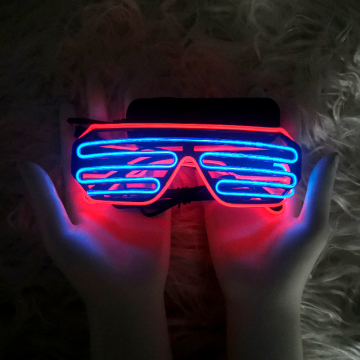 Neon EL Wire LED Shutter Shades - Multi-Color Luminous Glasses for Clubs and Parties