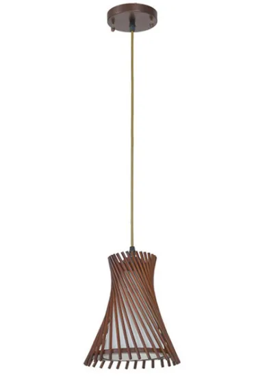 Decorative hanging wooden pendant lamp