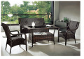 PE Wicker Furniture Mesa e cadeira de lazer