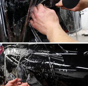 paint protection film on black car